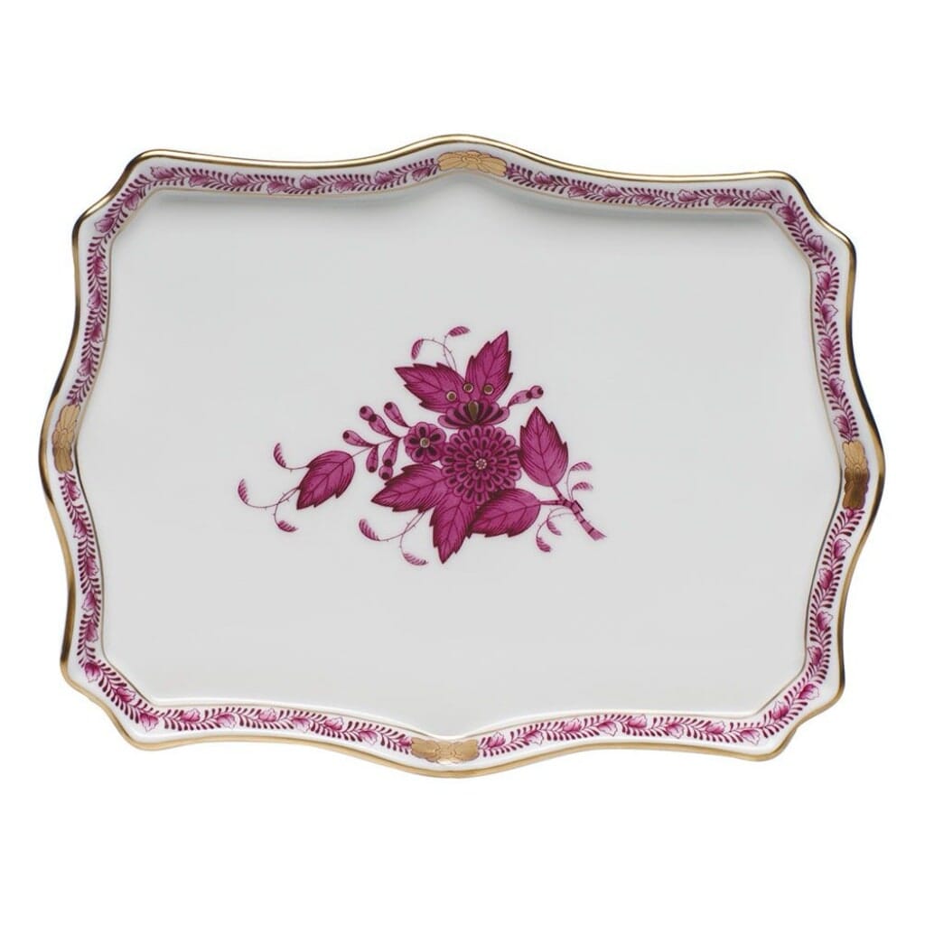 Herend Chinese Bouquet Small Tray Trays Herend Raspberry 