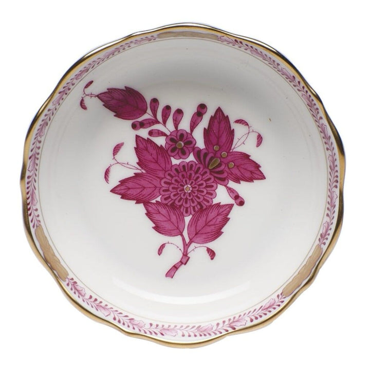 Herend Chinese Bouquet Mini Scalloped Dish Dinnerware Herend Raspberry 