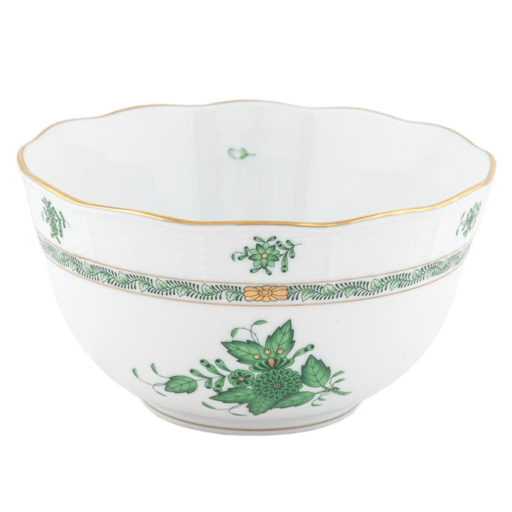 Herend Chinese Bouquet Round Bowl Dinnerware Herend Green 