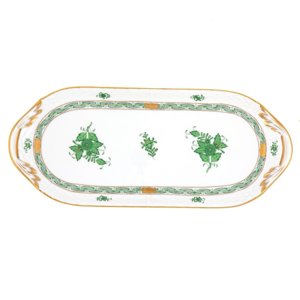 Herend Chinese Bouquet Sandwich Tray Trays Herend Green 