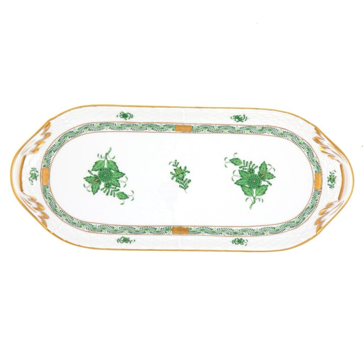 Herend Chinese Bouquet Sandwich Tray Trays Herend Green 