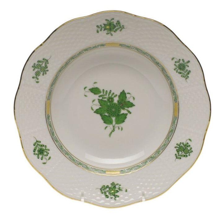 Herend Chinese Bouquet Rim Soup Plate Dinnerware Herend Green 