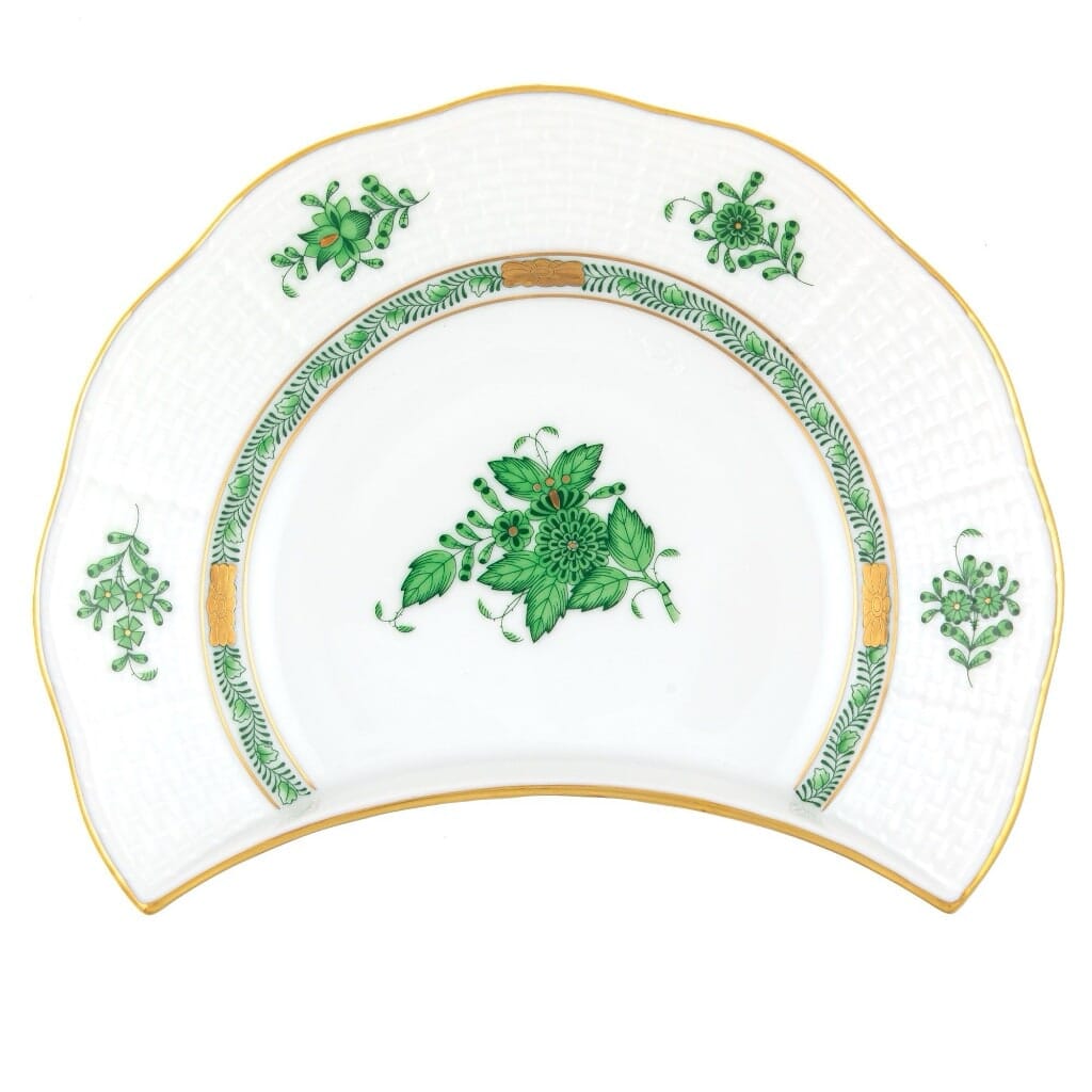 Herend Chinese Bouquet Crescent Salad Dinnerware Herend Green 