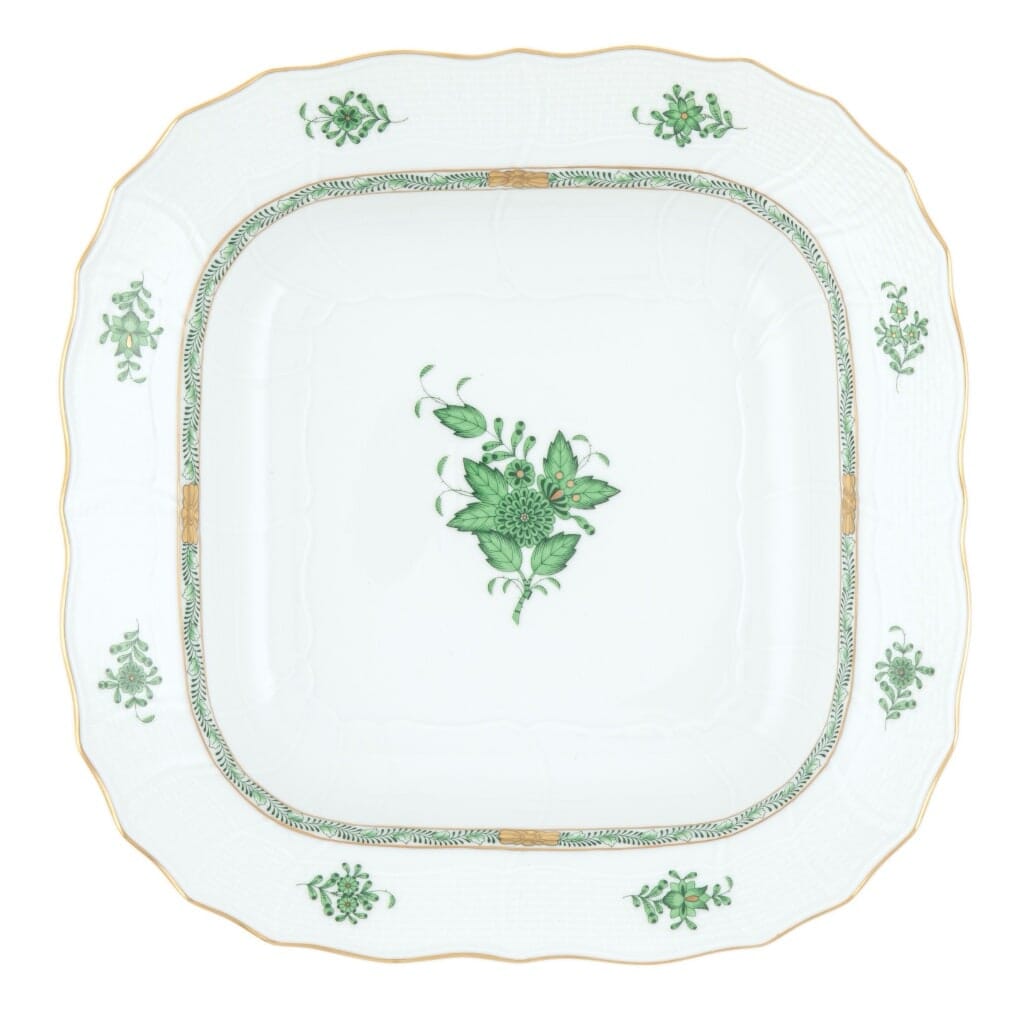 Herend Chinese Bouquet Square Fruit Dish Dinnerware Herend Green 