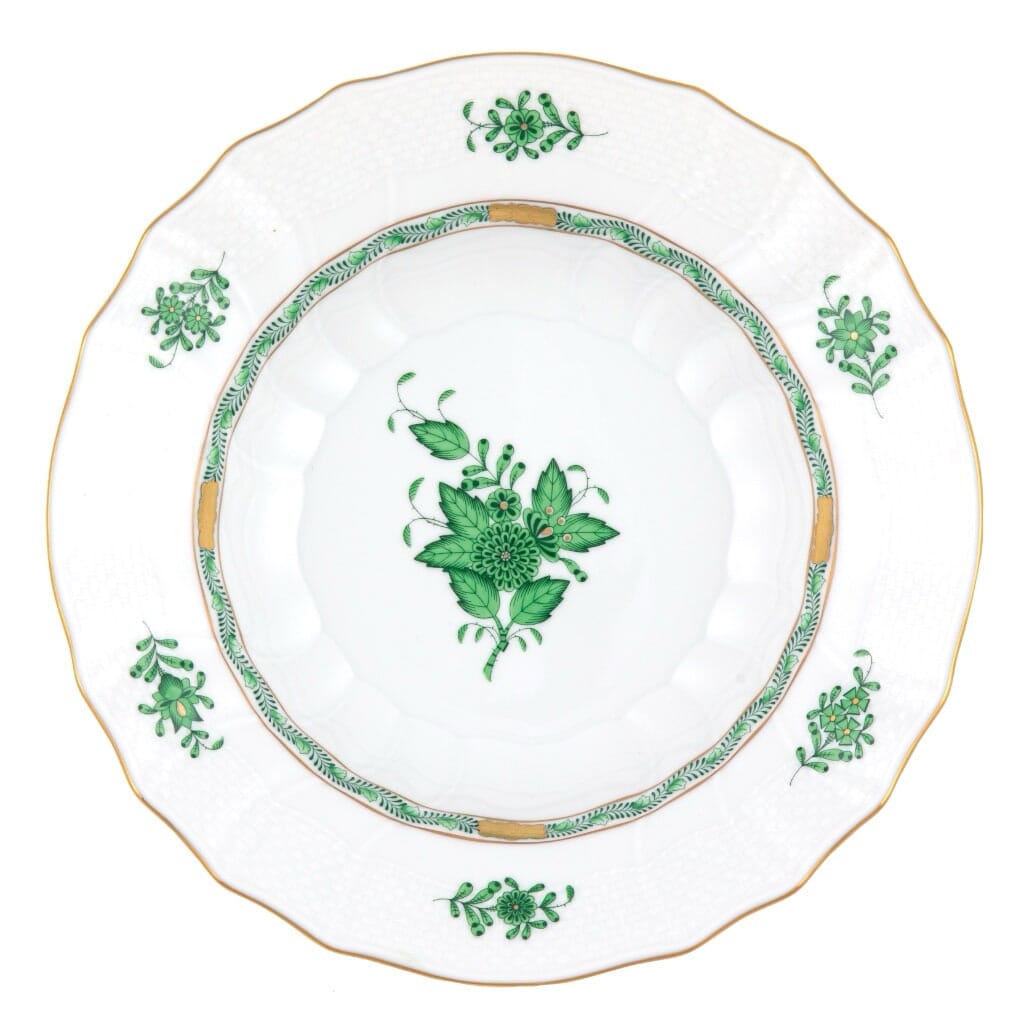 Herend Chinese Bouquet Rim Soup Dinnerware Herend Green 