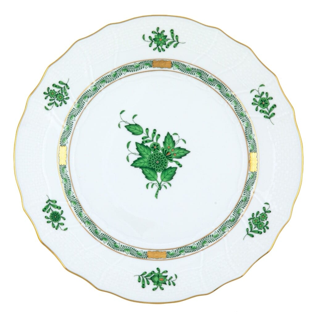 Herend Chinese Bouquet Dinner Plate Dinnerware Herend Green 
