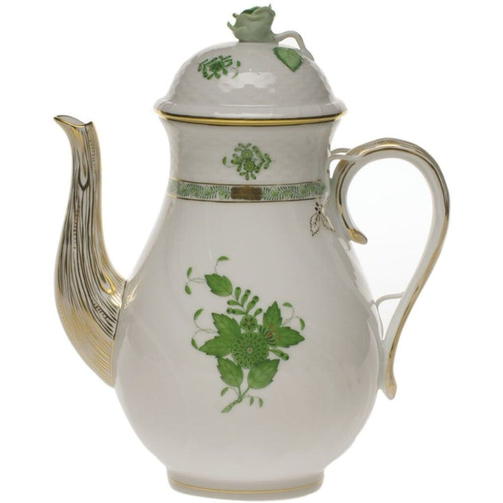 Herend Chinese Bouquet Coffee Pot With Rose Dinnerware Herend Green 
