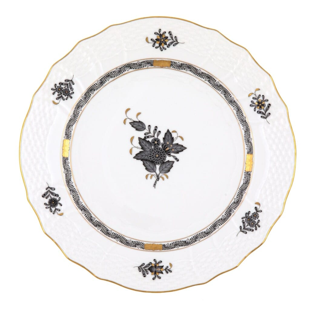 Herend Chinese Bouquet Service Plate Dinnerware Herend Black 