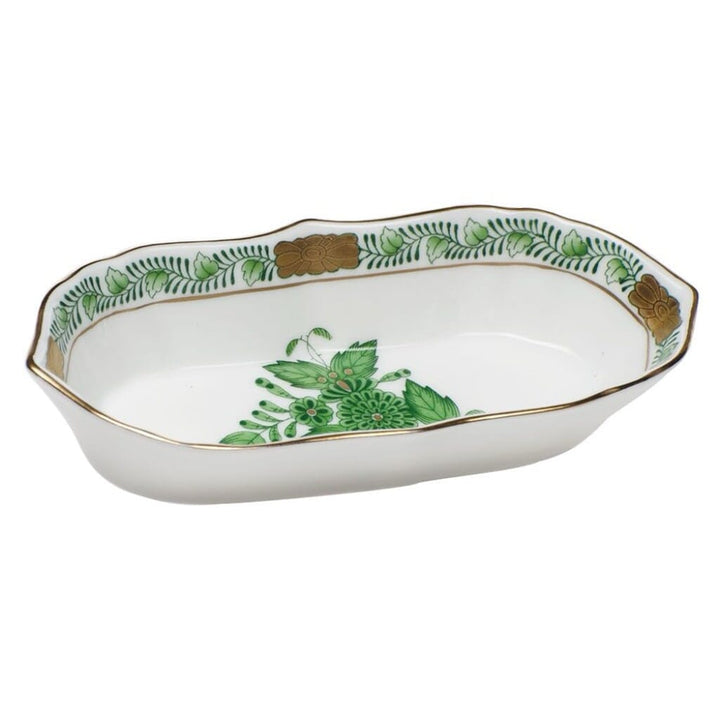 Herend Chinese Bouquet Narrow Pin Dish Dinnerware Herend Green 