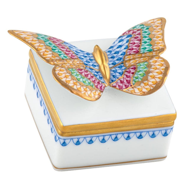 Herend Butterfly Box Figurines Herend Blue 