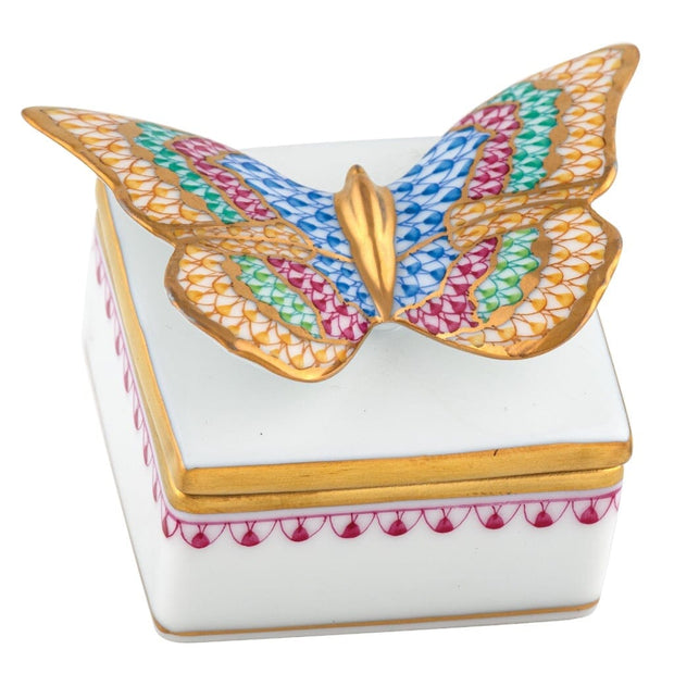 Herend Butterfly Box Figurines Herend Raspberry (Pink) 