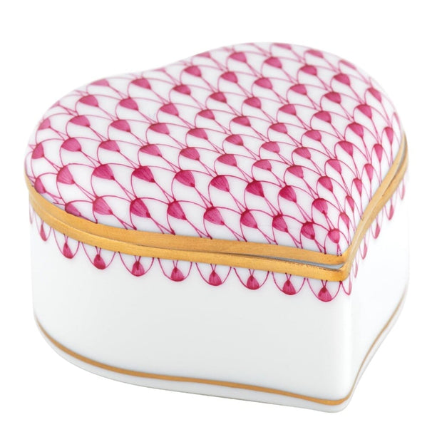 Herend Heart Box Figurines Herend Pink 