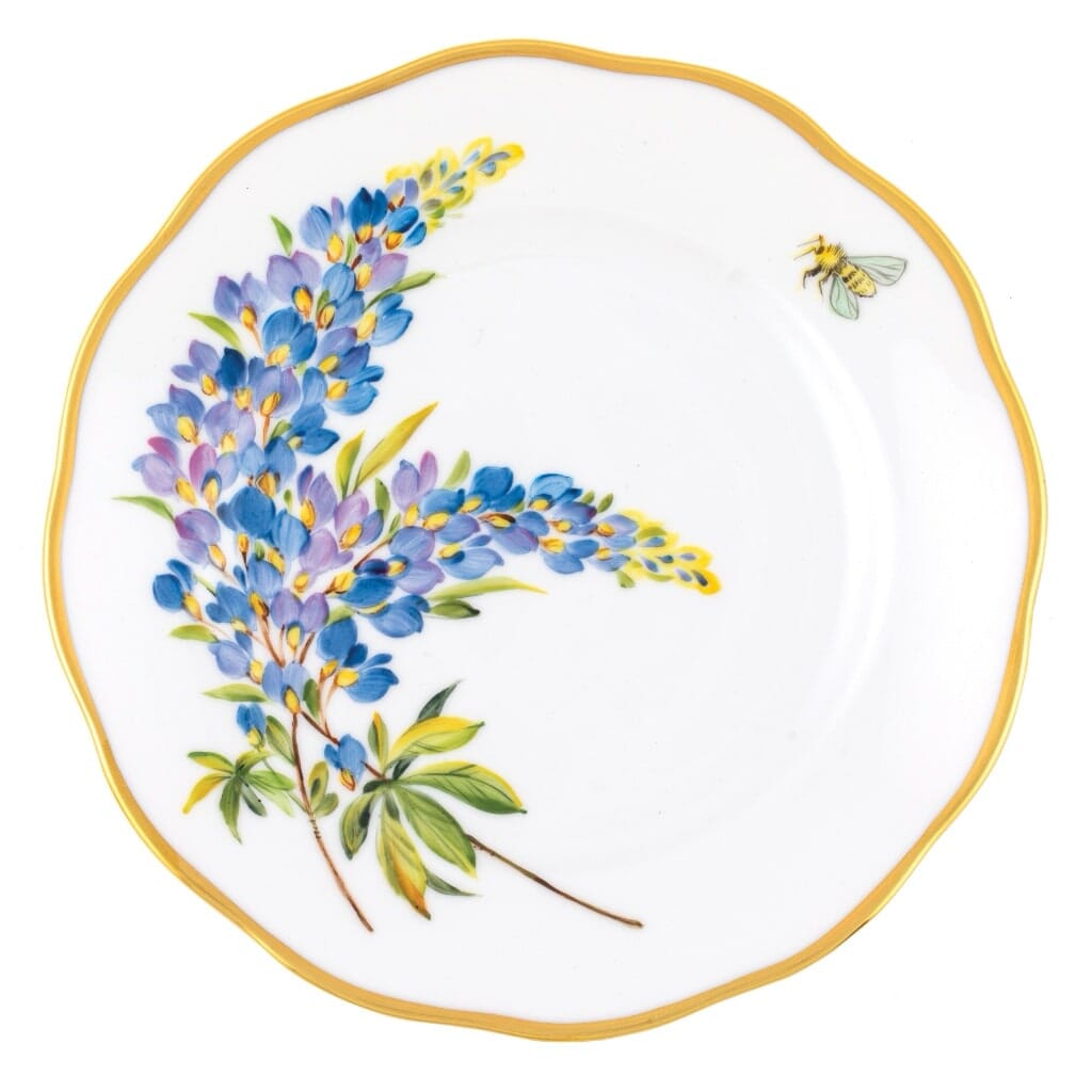 Herend American Wildflower Bread And Butter Plate - Texas Bluebonnet Dinnerware Herend 