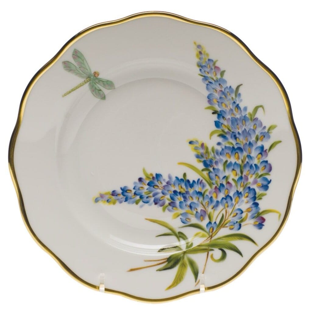 Herend American Wildflower Salad Plate - Texas Bluebonnet Dinnerware Herend 