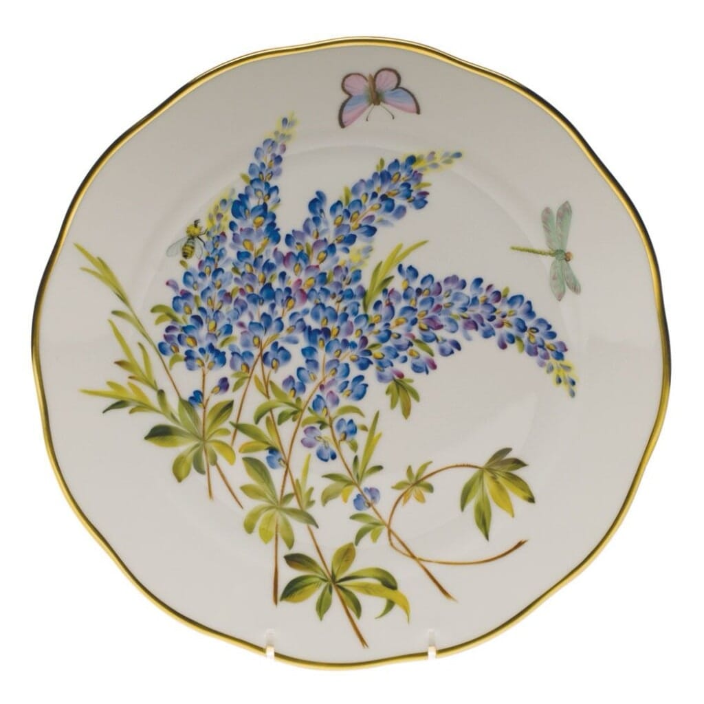 Herend American Wildflower Dinner Plate - Texas Bluebonnet Dinnerware Herend 