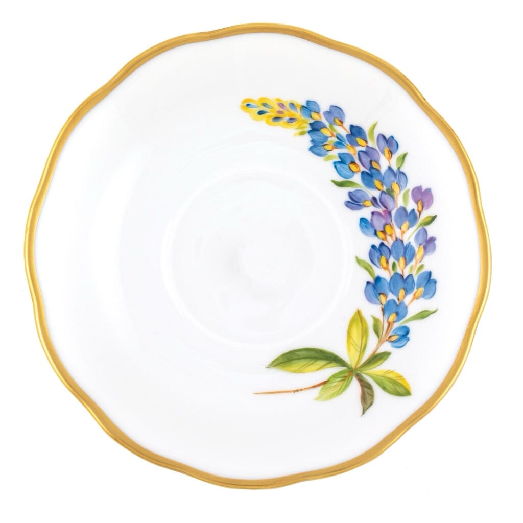 Herend American Wildflower Tea Saucer - Texas Bluebonnet Dinnerware Herend 
