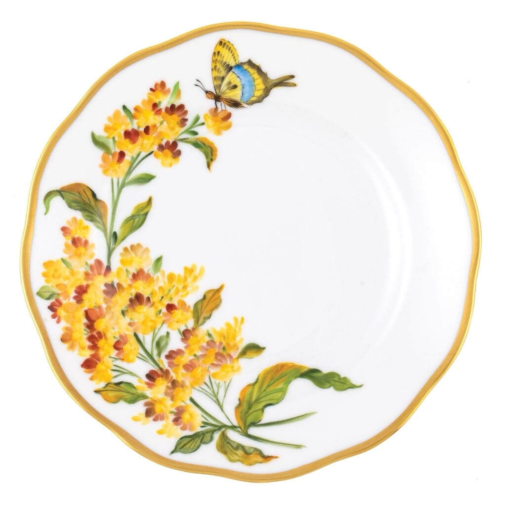 Herend American Wildflower Bread And Butter Plate - Butterfly Weed Dinnerware Herend 