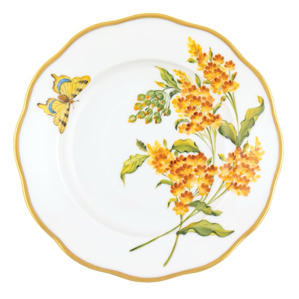 Herend American Wildflower Salad Plate - Butterfly Weed Dinnerware Herend 