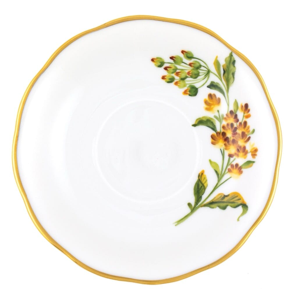 Herend American Wildflower Tea Saucer - Butterfly Weed Dinnerware Herend 