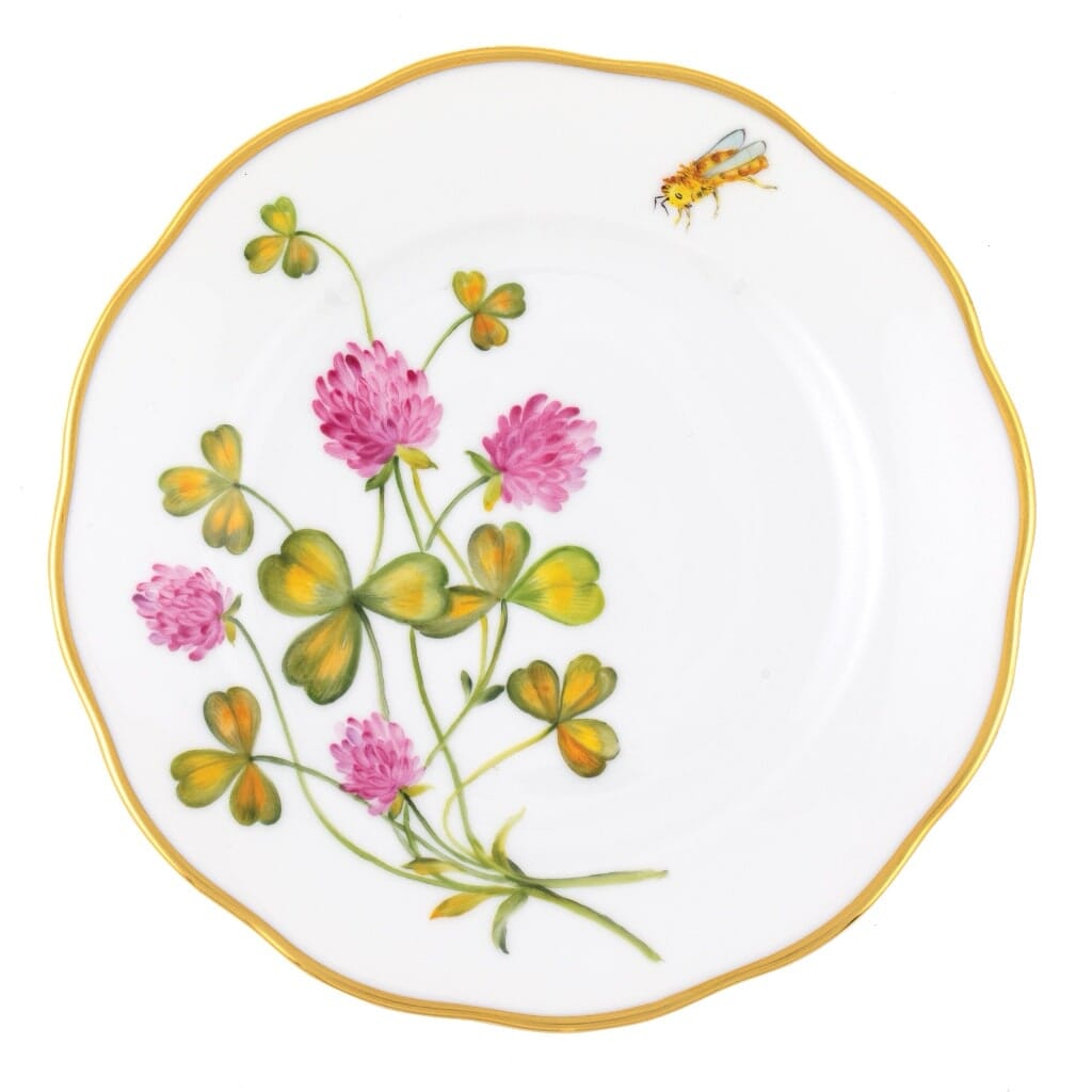Herend American Wildflower Bread And Butter Plate - Red Clover Dinnerware Herend 