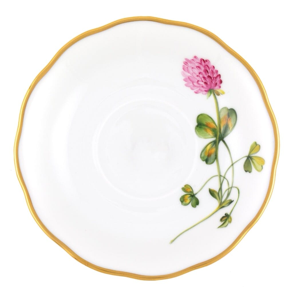 Herend American Wildflower Tea Saucer - Red Clover Dinnerware Herend 