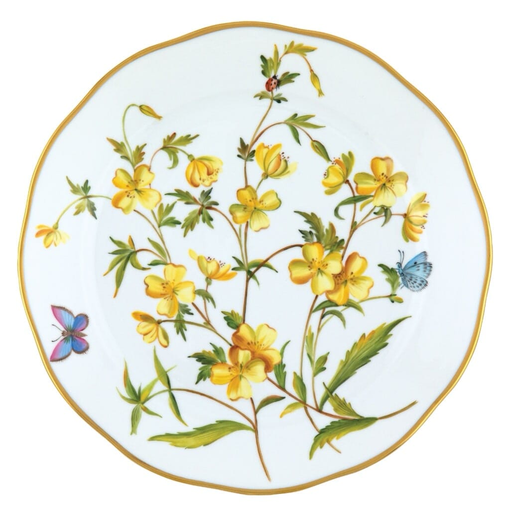 Herend American Wildflower Dinner Plate - Evening Primrose Dinnerware Herend 