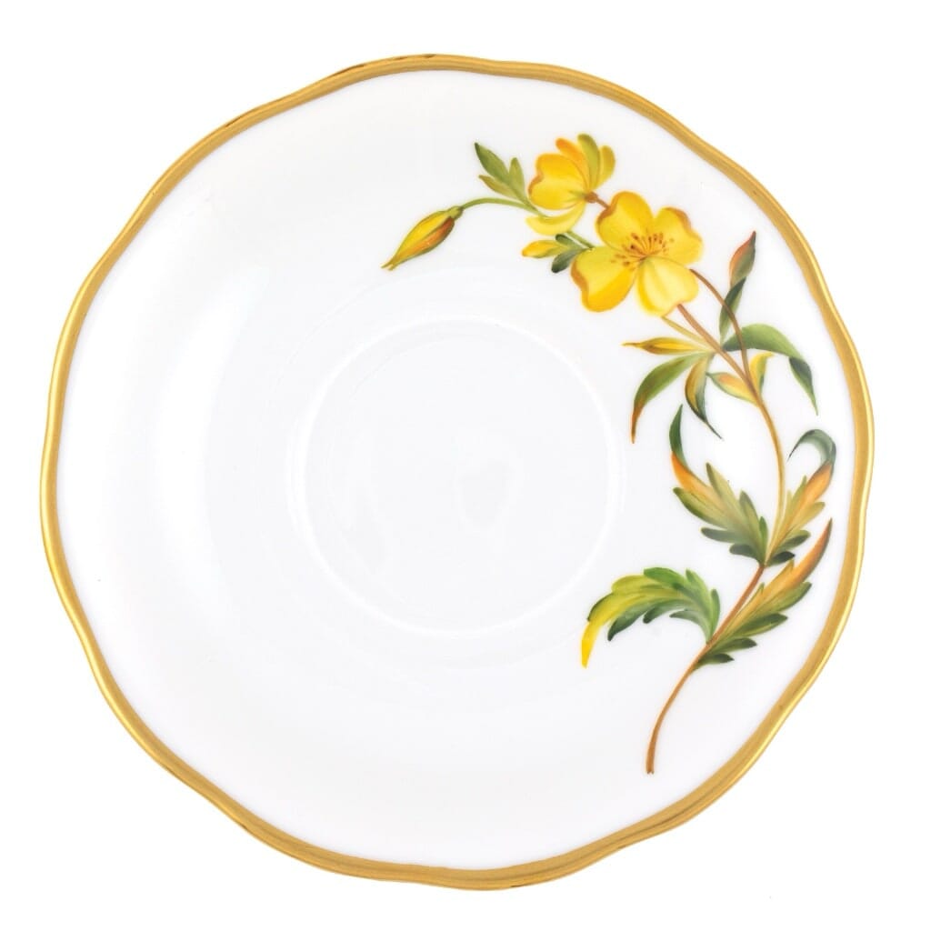 Herend American Wildflower Tea Saucer - Evening Primrose Dinnerware Herend 
