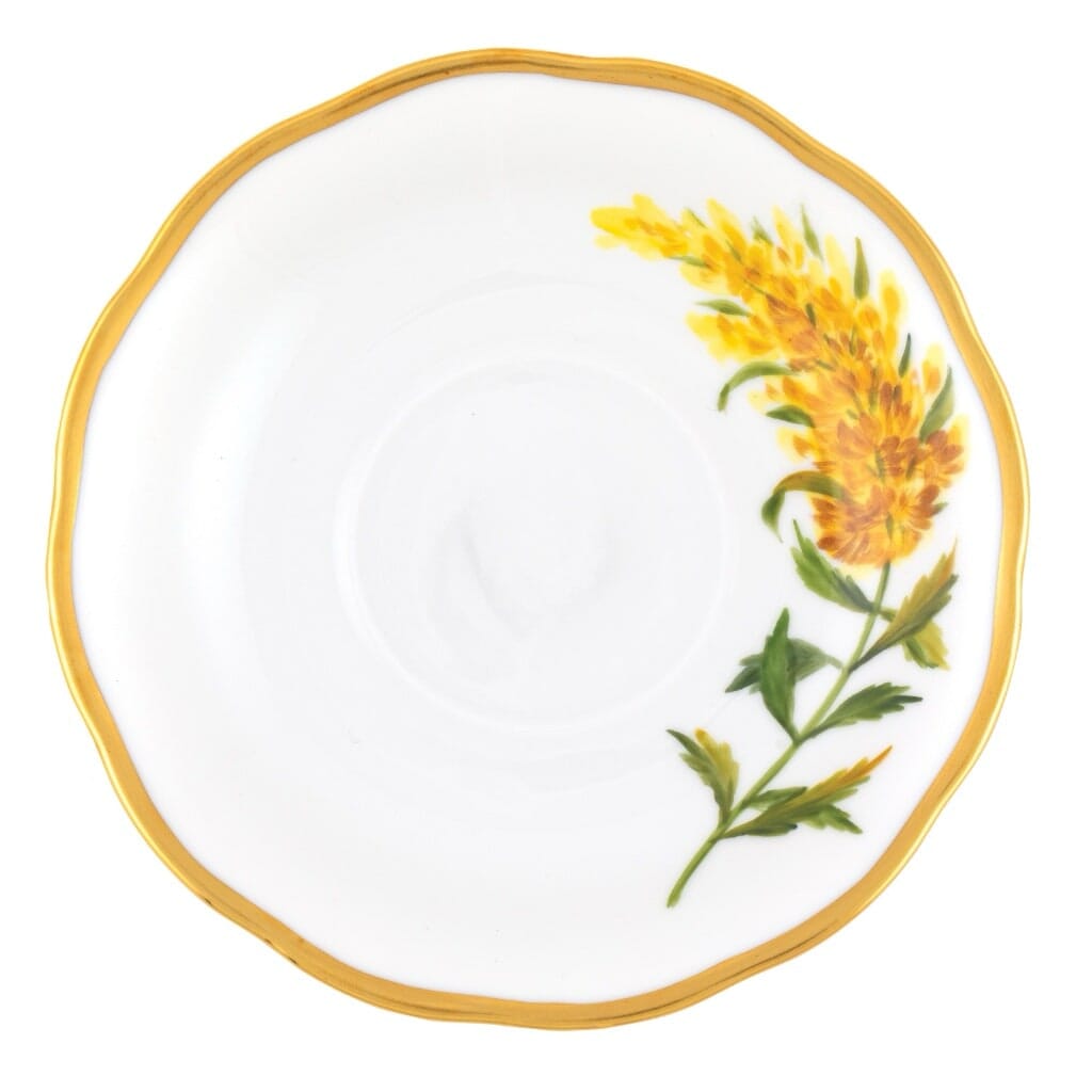 Herend American Wildflower Tea Saucer - Tall Goldenrod Dinnerware Herend 
