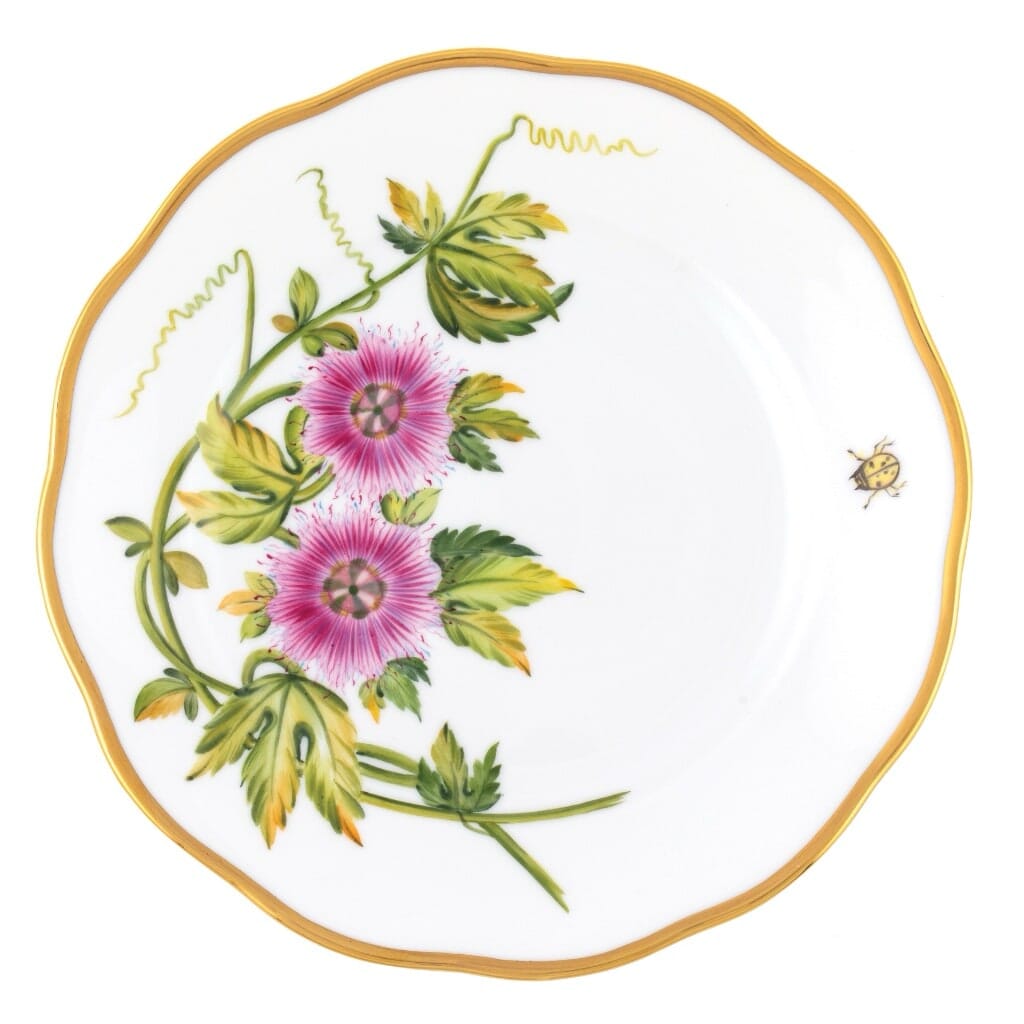 Herend American Wildflower Bread And Butter Plate - Passion Flower Dinnerware Herend 