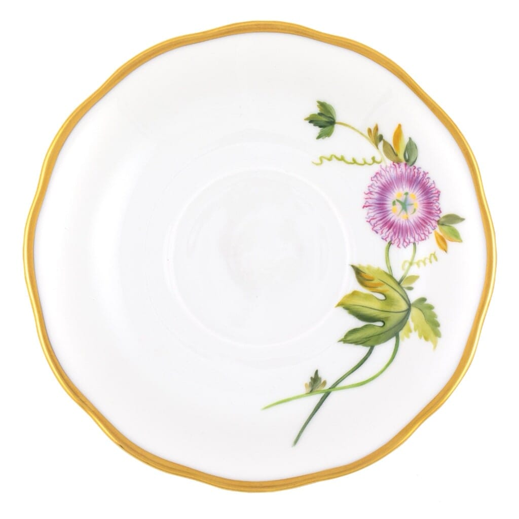 Herend American Wildflower Tea Saucer - Passion Flower Dinnerware Herend 