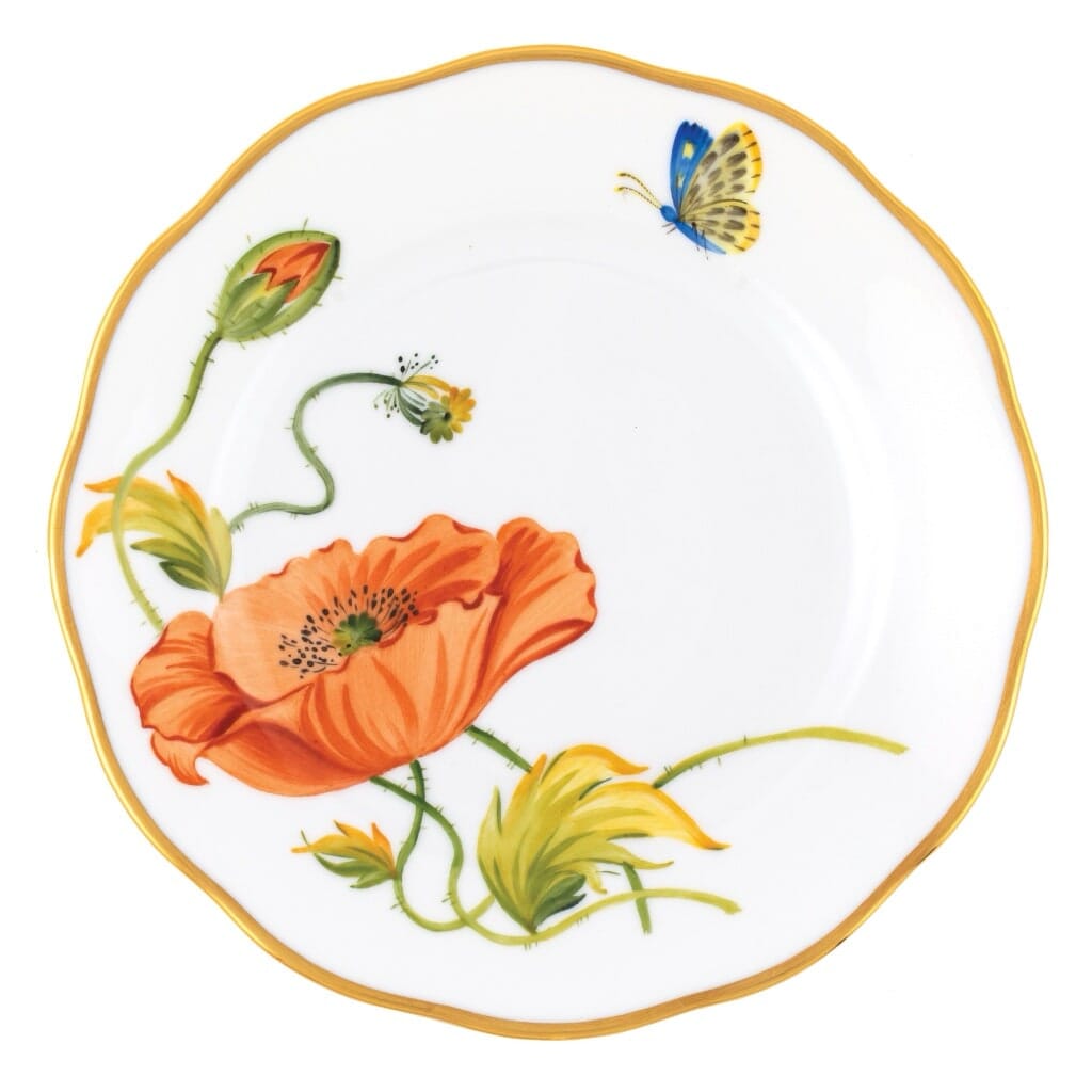 Herend American Wildflower Bread And Butter Plate - California Poppy Dinnerware Herend 