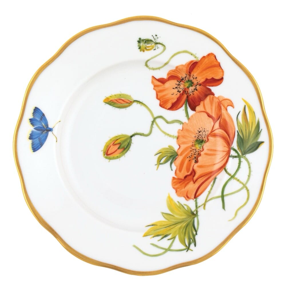 Herend American Wildflower Salad Plate - California Poppy Dinnerware Herend 