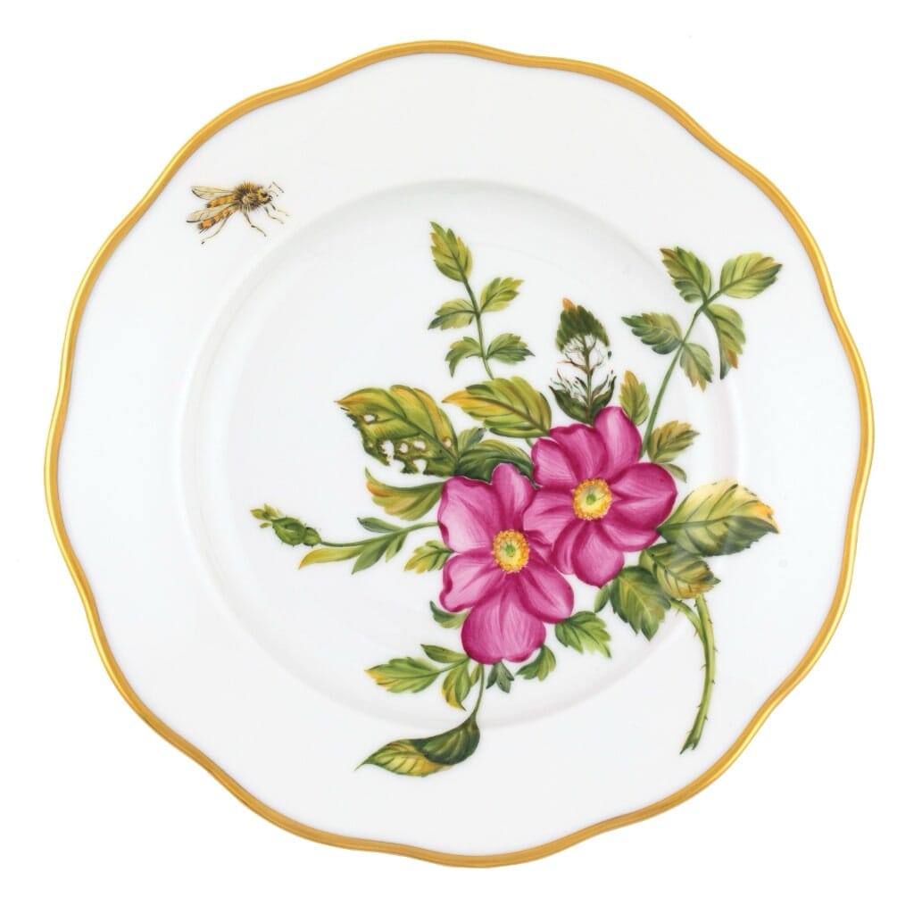 Herend American Wildflower Salad Plate - Prairie Rose Dinnerware Herend 