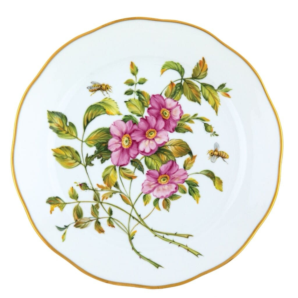 Herend American Wildflower Dinner Plate - Prairie Rose Dinnerware Herend 