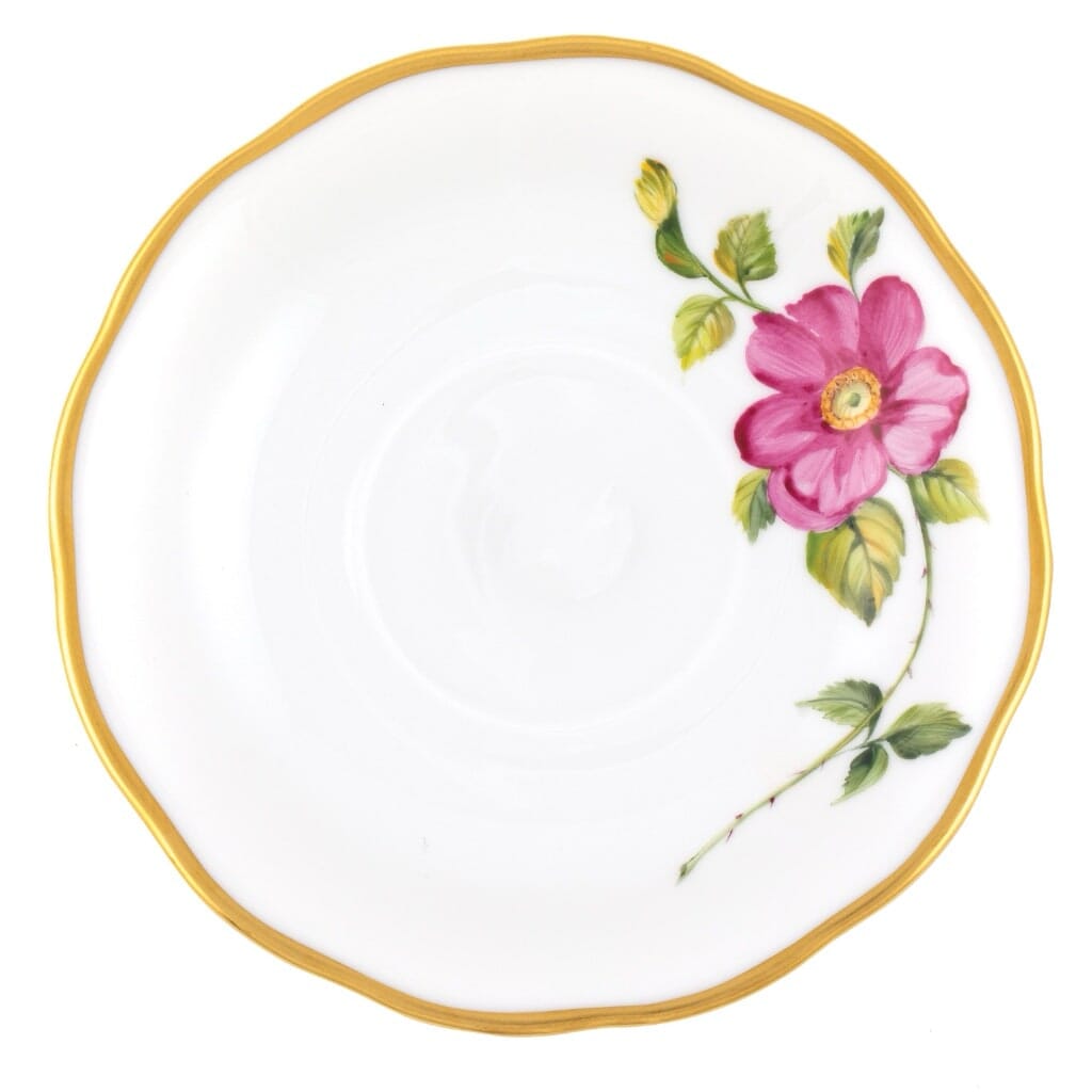 Herend American Wildflower Tea Saucer - Prairie Rose Dinnerware Herend 