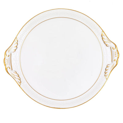 Herend Golden Edge Round Tray With Handles Trays Herend 