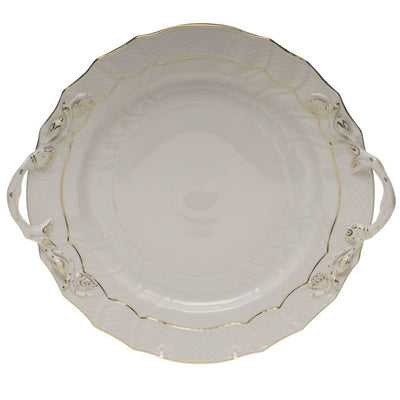 Herend Golden Edge Chop Plate With Handles Dinnerware Herend 