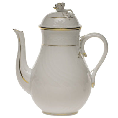 Herend Golden Edge Coffee Pot With Rose Dinnerware Herend 