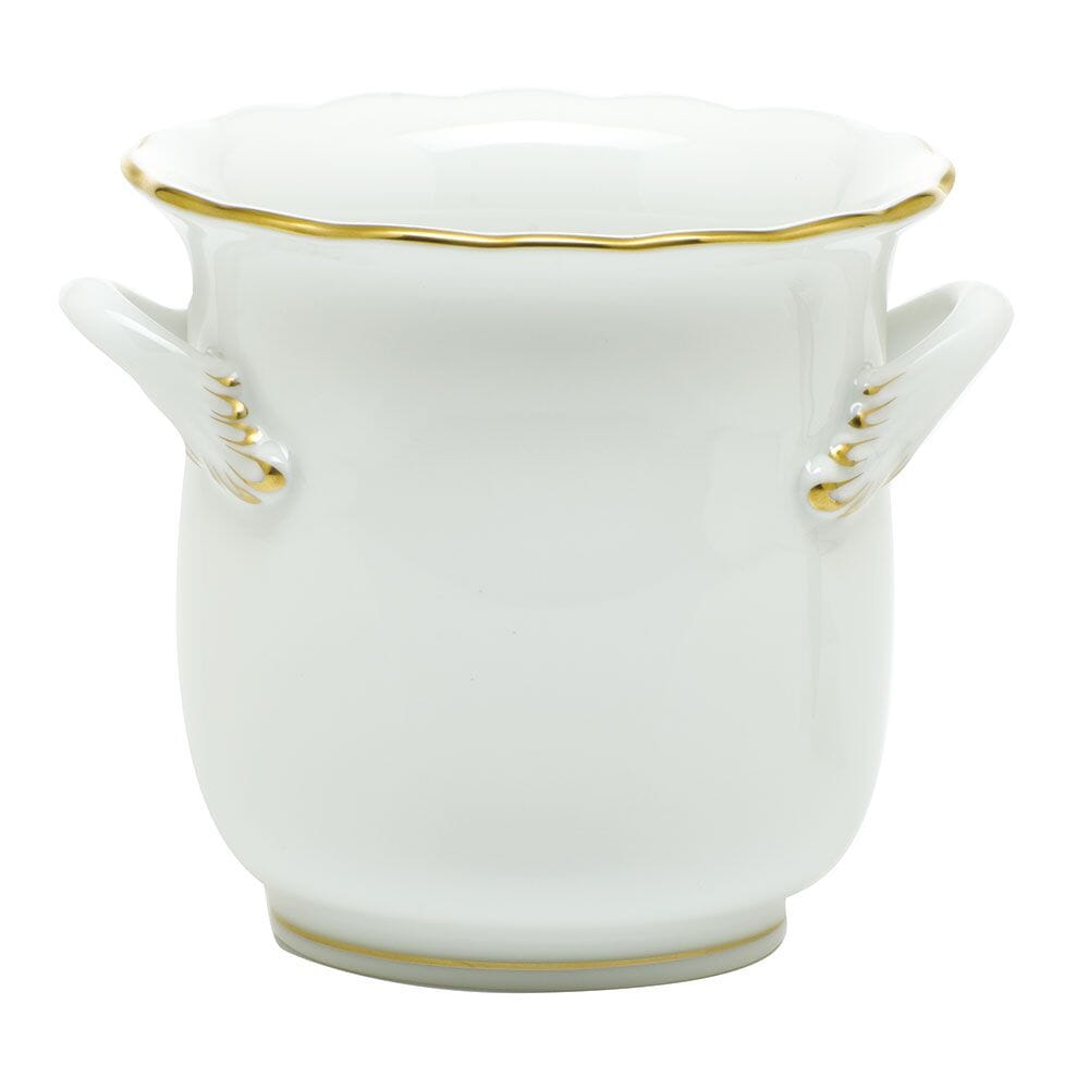 Herend Golden Edge Mini Cachepot With Handles Dinnerware Herend 