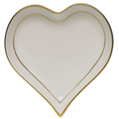 Herend Golden Edge Small Heart Tray Trays Herend 