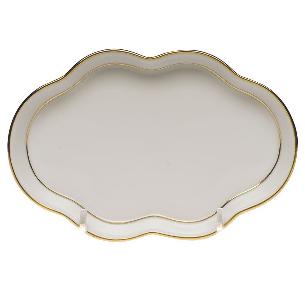 Herend Golden Edge Small Scalloped Tray Trays Herend 
