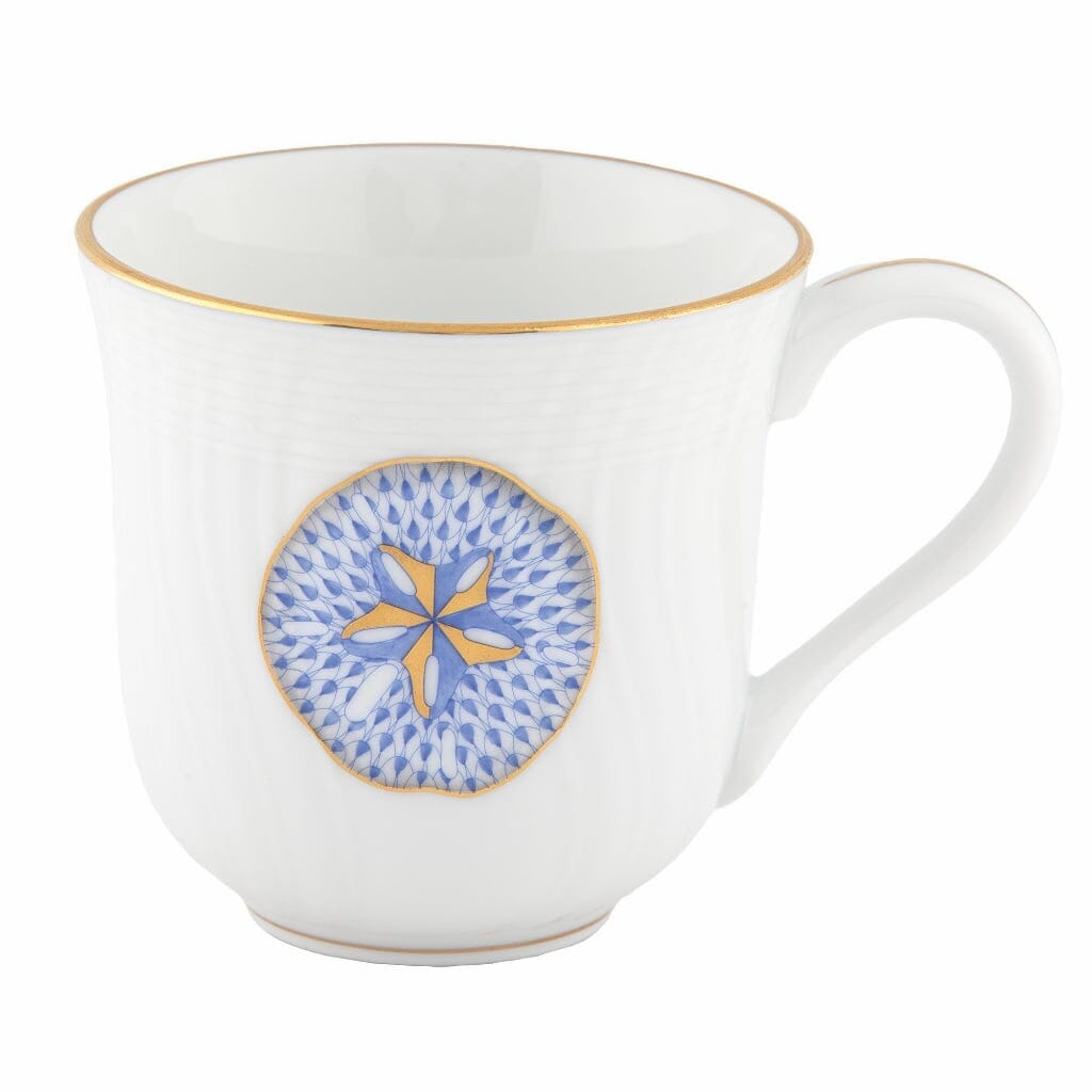 Herend Aquatic Mug - Blue Sand Dollar Dinnerware Herend 