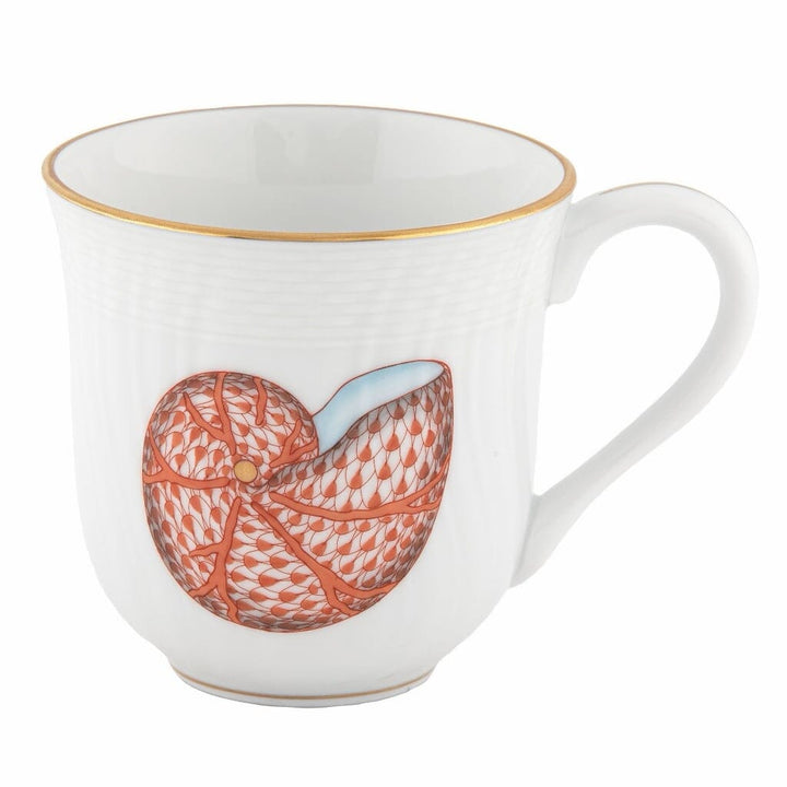 Herend Aquatic Mug - Rust Nautilus Dinnerware Herend 