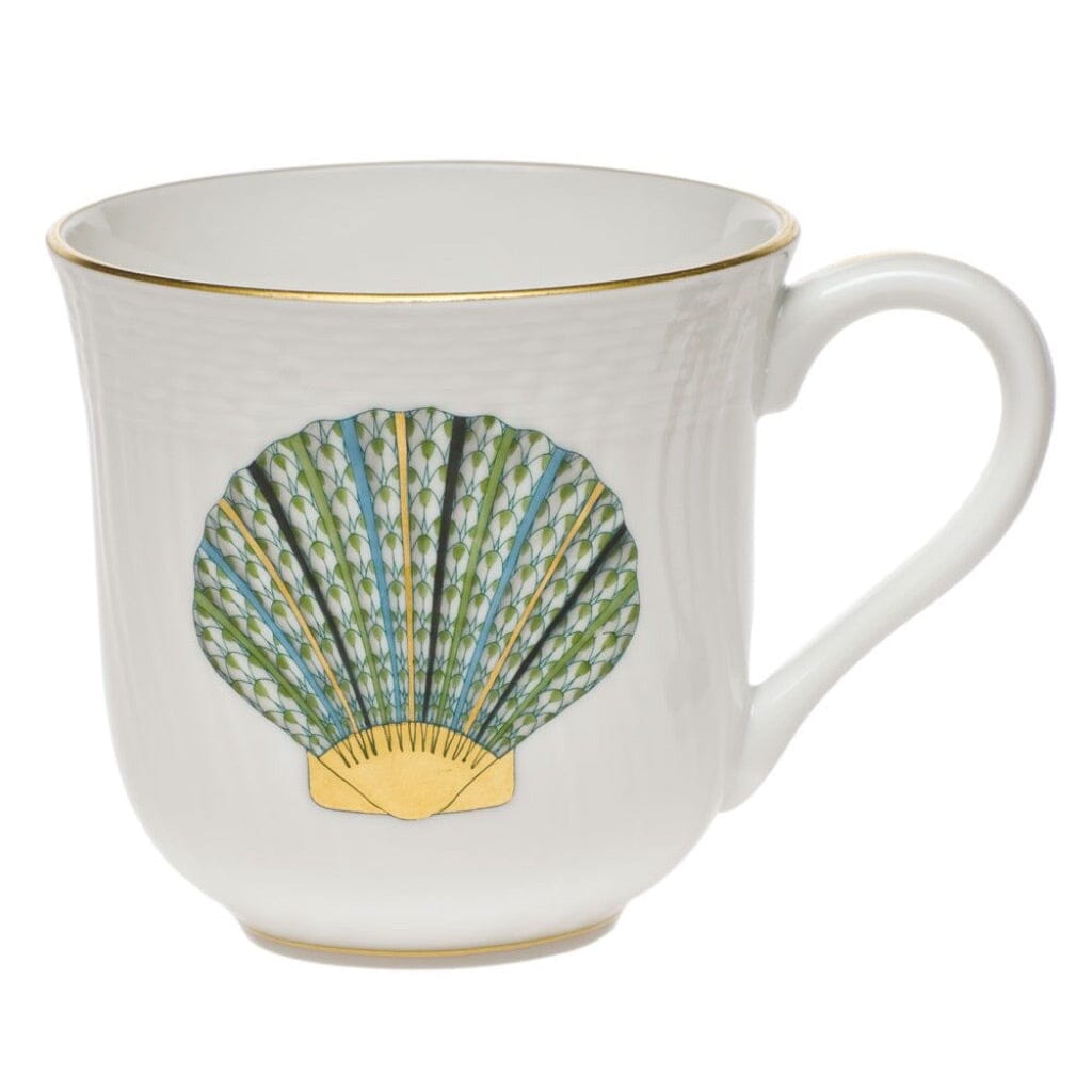 Herend Aquatic Mug - Scallop Shell (Green) Dinnerware Herend 