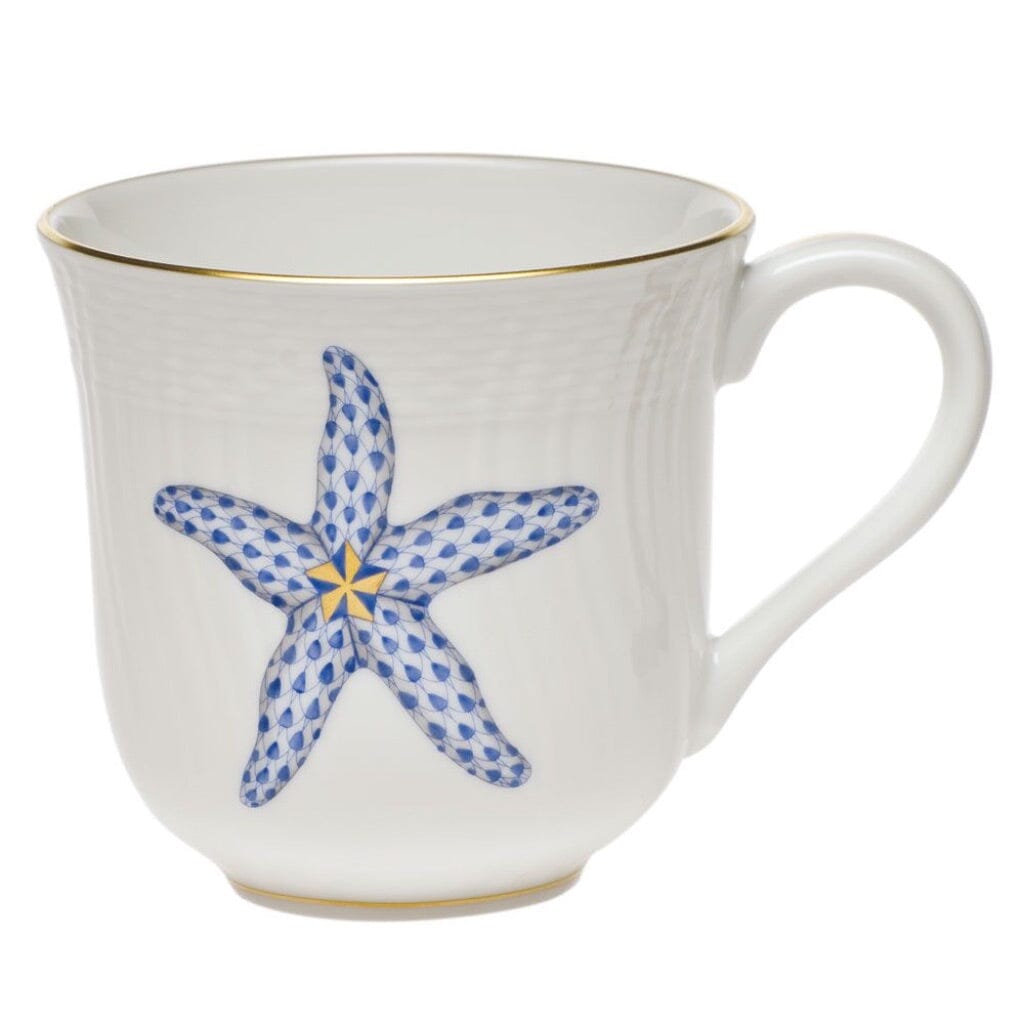 Herend Aquatic Mug - Starfish (Blue) Dinnerware Herend 