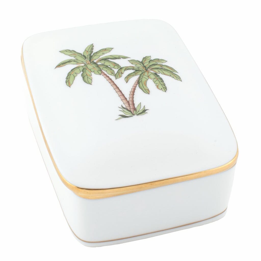 Herend Palm Tree Rectangular Box Figurines Herend 