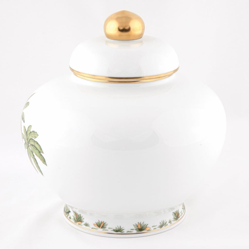 Herend Palm Tree Ginger Jar Dinnerware Herend 