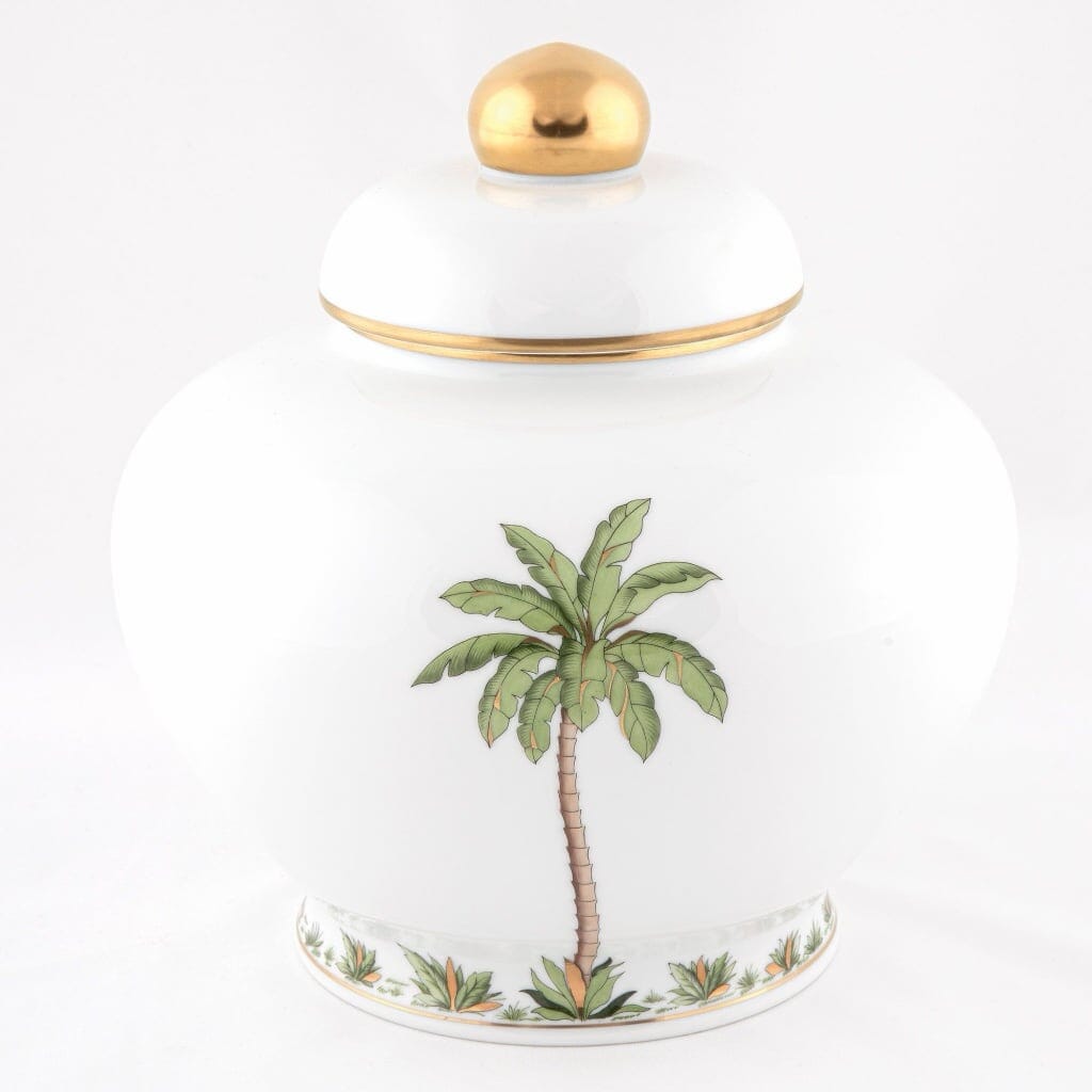 Herend Palm Tree Ginger Jar Dinnerware Herend 