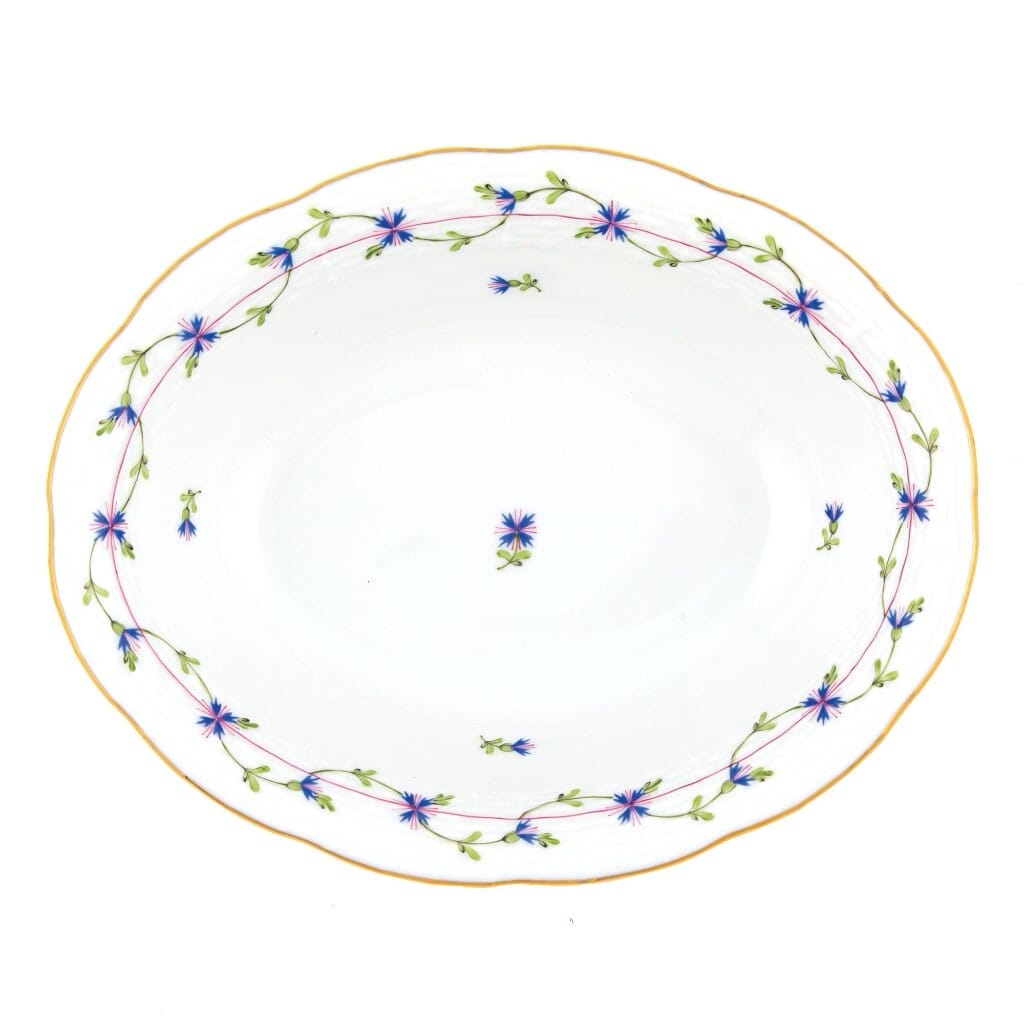 Herend Blue Garland Oval Vegetable Dish Dinnerware Herend 