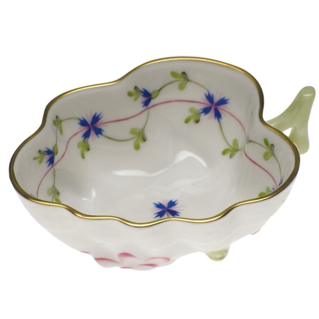 Herend Blue Garland Deep Leaf Dish Dinnerware Herend 